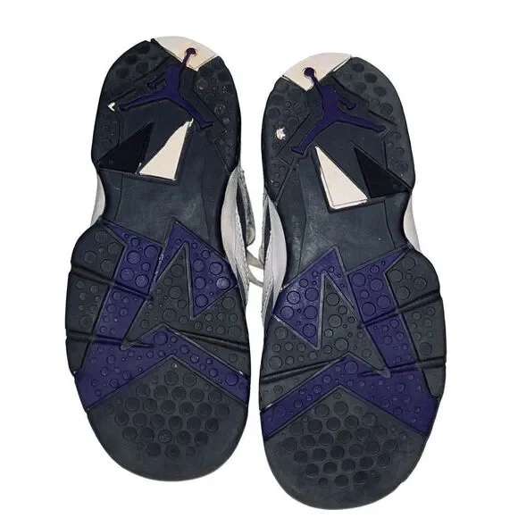 Nike Air Jordan 7 Retro Boys 11c Flint White Varsity Purple Grey DJ2778-100 - Picture 4 of 6